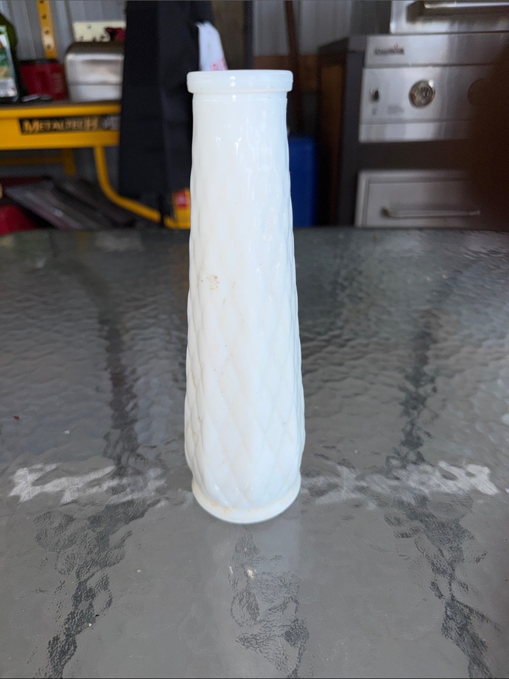 White Milk Glass Flower Bud Vase - Vintage E. O. Brody Co. USA